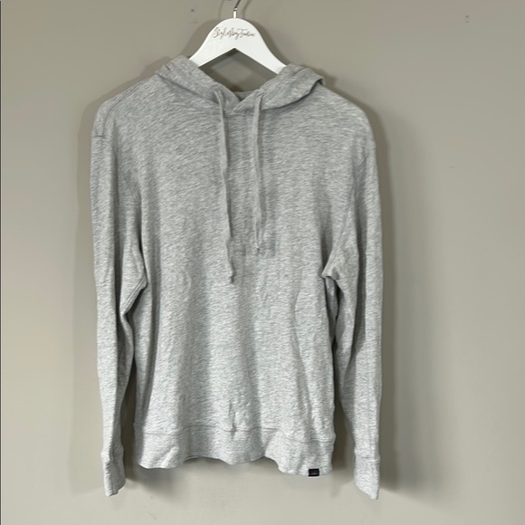 FAHERTY Sunwashed Slub Hoodie Shirt Light Grey Heather Mens Knit Top Sz L - Picture 3 of 15